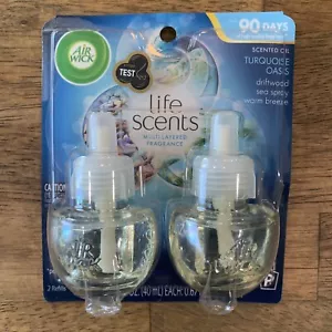 Air Wick Life Profumi Olio Profumato Ricariche Turchese Oasi 0,67 Oz Confezione da 2 NOS 2016 - Foto 1 di 3