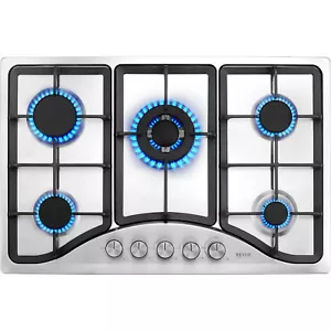 30 inch Gas Cooktop Stove Top 5 Burners Built-in Convertible Max 12250BTU - Picture 1 of 12