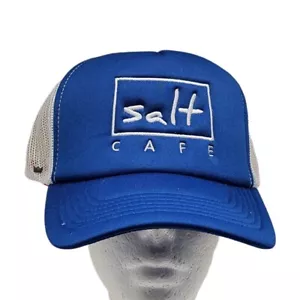 Salt Cafe UFlex Trucker Souvenir Snapback Mesh Adjustable Cap Hat Blue White - Picture 1 of 10