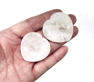 2pcs Natural Clear Quartz Worry Stone Palm Reiki Crystal Quartz Healing Decorate - Picture 1 of 6