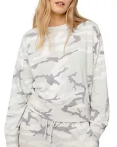 RAILS Ramona Camo Crewneck Sweatshirt Stone, Size XS - Picture 1 of 8