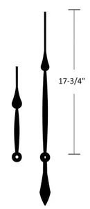 High Torque Quartz Clock Hands -17-3/4" Large Black Spaded Hands #11H Wall Clock - Picture 1 of 6