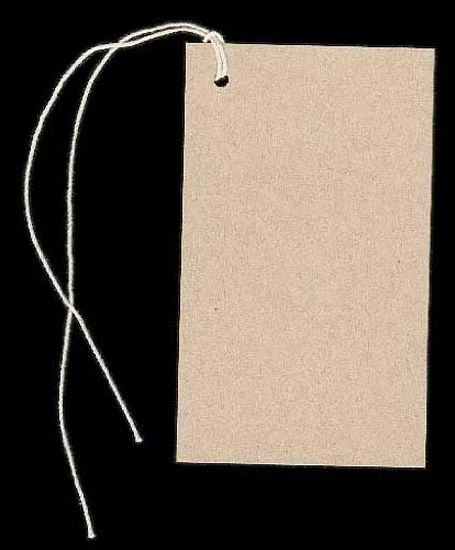KIMMERIC STUDIO 100 BLANK KRAFT HANG TAGS 2-1/8x3-5/8 PRICE & STRINGS. VENDORS WELCOME. WEDDINGS