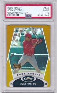 2008 Topps Finest #143 Gold Refractor Joey Votto RC /50 Rookie PSA 9 Mint Reds