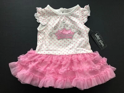 NUEVO CON ETIQUETAS Bebé Glam Bebé Niñas 1 pieza Princesa Tutú Talla Recién Nacido Foto 1 de 4