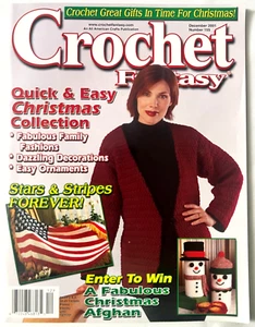 Revista Crochet Fantasy 155 Patrón Diciembre 2001 Navidad Afganos Tapetes Copo de Nieve - Imagen 1 de 23