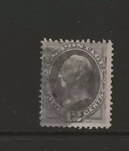 US Scott #151 used 12c dull violet Clay, 1870 bank note, cork cancel f/vf sound - Picture 1 of 2