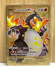 Pokemon Charizard Gold Metal Card VMax NEW 2022 Game Freak