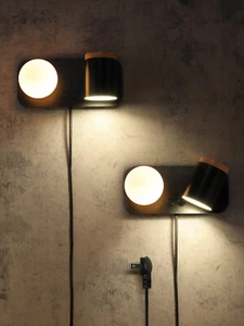 2 Pack Dual-Head Wall Mounted Reading Lights, Plug-In Wall Sconces - Picture 1 of 15