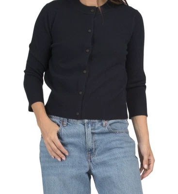 Cárdigan Vince Mezcla Lana Encogido Crew Costero M; Nuevo Con Etiquetas Foto 1 de 4