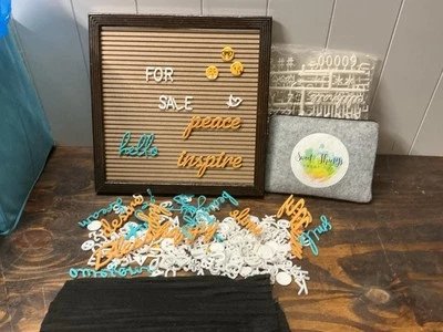 Placa de Letrero Tablero de Letras PALABRAS PARED + Accesorio Letras Símbolos 12x12 Foto 1 de 4