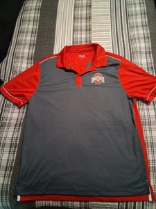 OHIO STATE BUCKEYES AUTHENTIC APPAREL COLLARED Golf POLO SHIRT Men's Large - Picture 1 of 5