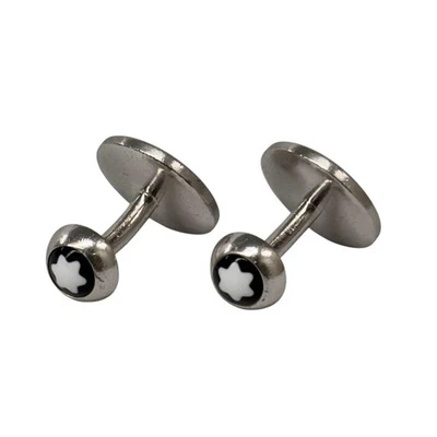 Gemelos Montblanc plata estrella redonda fija plata de ley Foto 1 de 4