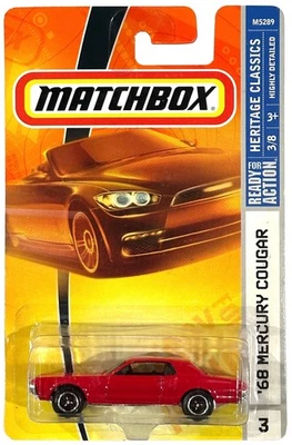 Nuevo sin abrir rojo Matchbox #3/100 Heritage Classics #3/8 '68 Mercury Cougar Foto 1 de 3
