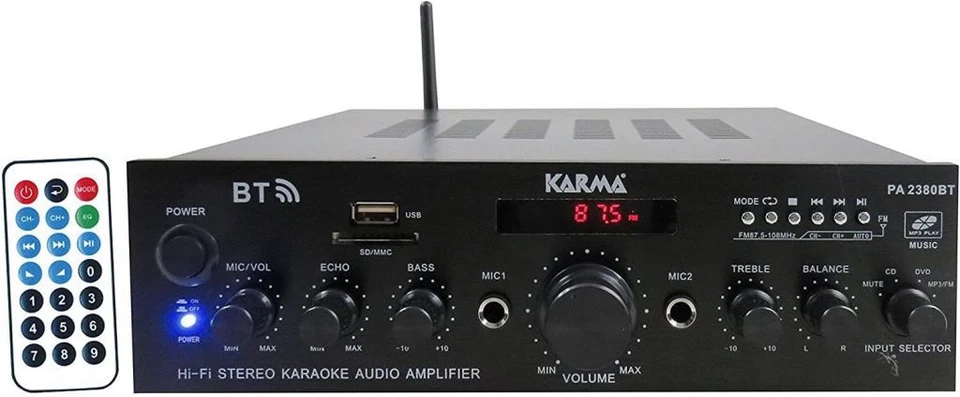 0654103 Amplifificatore KARMA Stereo Pa-2380bt St.2x50w FM USB Sd4ing.