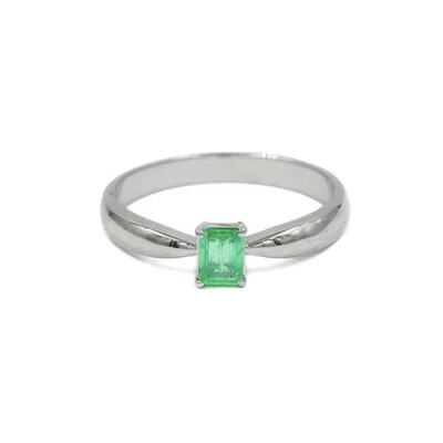 Ring mit kolumbianischem Smaragd Emerald 0,26 ct. in 18 Kt. 750 Gold Gr. 55 - Bild 1 von 4