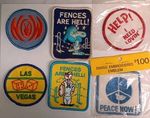 Lote de 6 parches vintage años 70 Popeye Las Vegas Snoopy + Más - Imagen 1 de 2