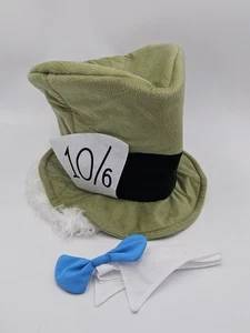 Costume Cappellaio Matto Disney Alice nel Paese delle Meraviglie Cappello Verde Oversize e Papillon - Foto 1 di 11