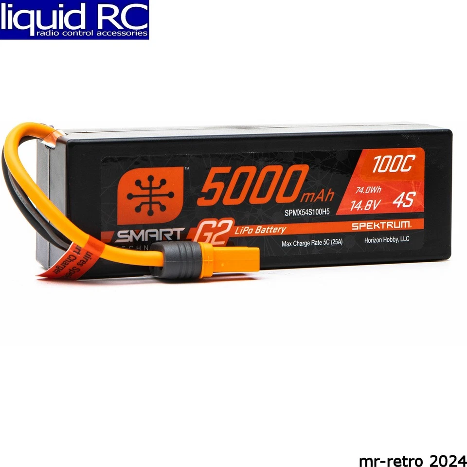 Spektrum X54S100H5 5000mah 4s 14.8v Smart G2 LiPo 100c; Ic5 - Image 1 of 1