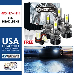 6PCS H7 H7 H11 LED Headlights Bulbs High Low Beam Fog Light Kit US 6000K - Picture 1 of 21