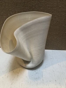 Unique Unfolding Clay Hand Thrown Vase Signed By Artist 5” High 6” Wide - Picture 1 of 5