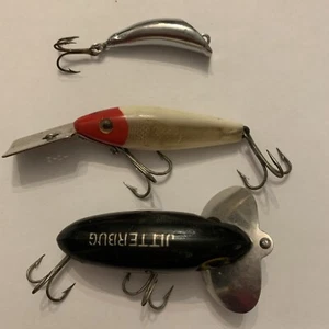 Vintage Lot Of 3 Fishing Lures Jitterbug MirrOlure Canadian Wiggler - Picture 1 of 21