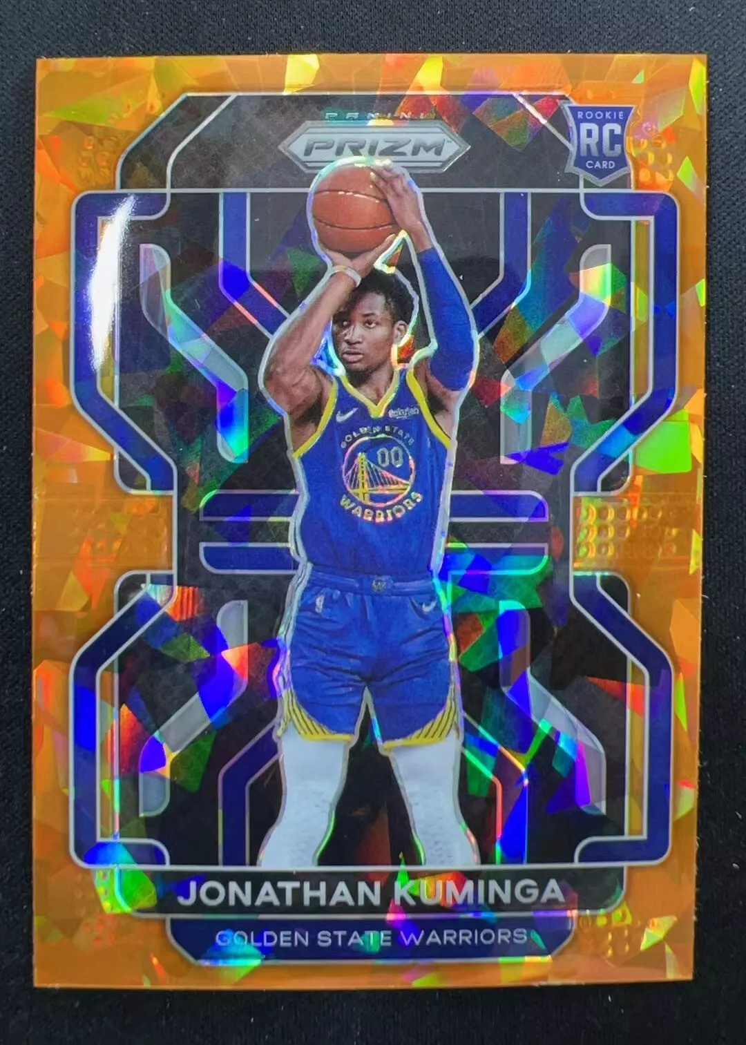 2021-22 Panini Prizm Jonathan Kuminga #307 Warriors RC Rookie Orange Cracked Ice