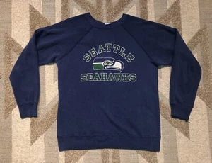 VTG SEATTLE SEAHAWKS CREW NECK RAGLAN SWEATSHIRT CHAMPION - Picture 1 of 4