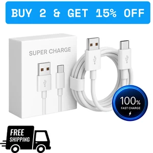 USB-A to USB-C Charger Cable 1M 2M – Fast Charging Android Lead for Samsung - Picture 1 of 26