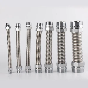 Tubo flessibile 1/2" 3/4" 1" testa di ferro V2A acciaio inox tubo corazzato tubo metallico - Foto 1 di 5
