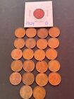 (23) 1909 Lincoln Wheat Cents Pennies Penny