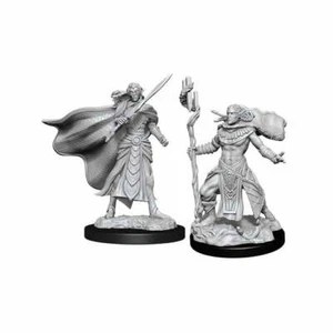 Magic the Gathering Unpainted Miniatures: Elf Fighter & Elf Cleric - Picture 1 of 1