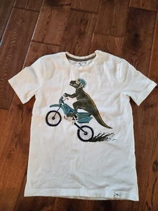 Tyrannosaurus Rex Boys T-Rex Dirt Bike BMX TShirt Size Medium 7 / 8 Tommy Bahama - Picture 1 of 9