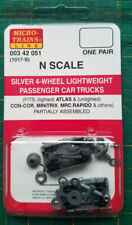 N Scale MICRO TRAINS 003 42 051 4 Wheel Lightweight Passenger Car Trucks  1017-S