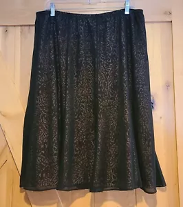 Falda Coldwater Creek Talla L Blanca Negra Superposición Transparente Pull On Whimsigoth Midi - Imagen 1 de 13