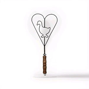 Vintage Heart with Duck Twisted Wire Rug Beater Farmhouse Kitchen Folk Art Style - Picture 1 of 5
