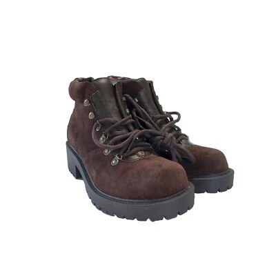 DIBA NUEVO Botas de Combate Saint para Mujer 8.5M Cuero Marrón Gamuza Con Cordones al Tobillo Foto 1 de 4