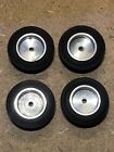 Four Matching 1/24 Vintage Slot Car Wheels And New Rubber Tires