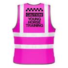 KIDS HI-VIZ PRINTED CAUTION YOUNG HORSE TRAINING SAFETY WEAR FOR HORSE RIDING