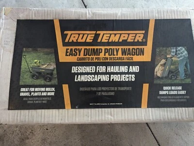 True Temper Easy Dump Poly Wheelbarrow Wagon – Garden Cart for Hauling & Landsca - Image 1 of 3