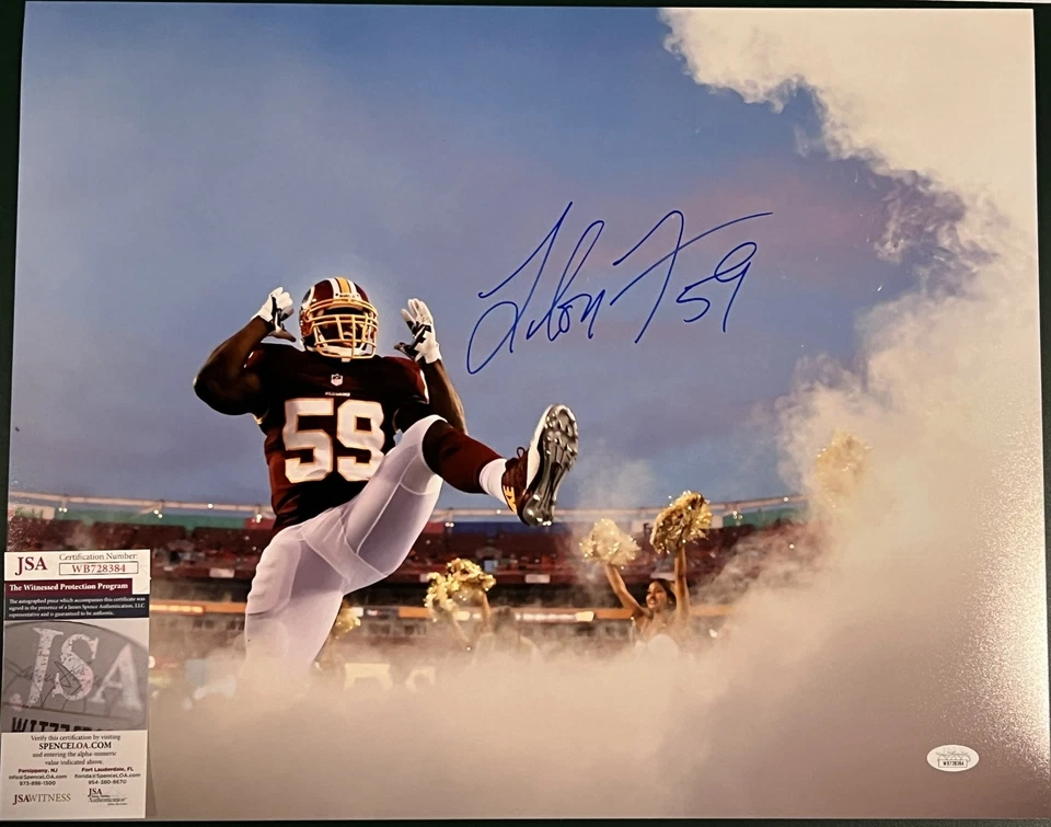 LONDON FLETCHER Signed Autographed 16x20 Photo Picture Washington Redskins JSA - Image 1 of 1