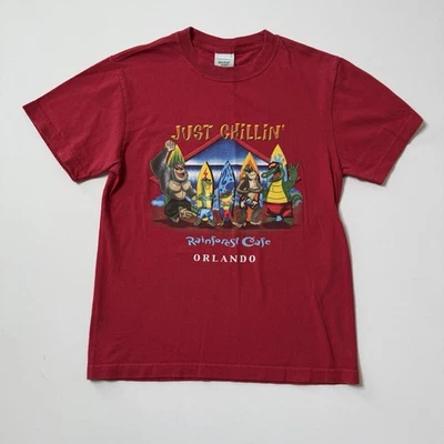 Camiseta De Colección Rainforest Café Orlando Para Hombre Pequeña Roja Just Chillin Foto 1 de 4