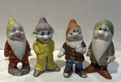 Disney 3" Enanos - Tímidos, Dopey, Sleepy y Doc Bisque Estatuillas 1938 Japón Foto 1 de 4