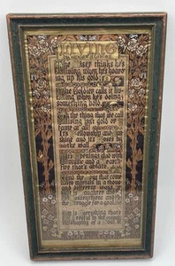 Antique Buzza Motto Authentic “Living” by Edgar A. Guest 10.5x6.5” Shiny Gilded - Picture 1 of 16