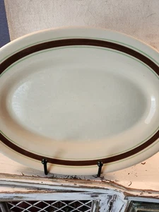 Set Of 3 Well Loved Shenango Inca Ware Stripes Serving Dishes Green And Brown - Picture 1 of 19