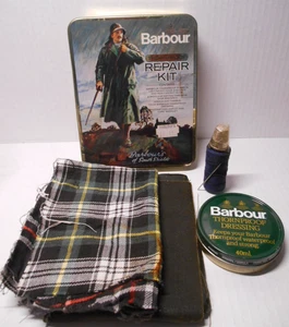 Vintage Barbour Thornproof Repair Kit Tin Waterproof Fabrics Threads Outdoors UK - Picture 1 of 11