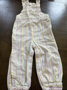 Vintage Rare 70's/80's Sears Children's Striped Overall Bib Size Large -24months - Picture 1 of 7