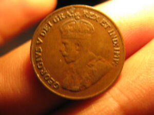 1927 Canada Rare Key Date Penny Small Cent Coin.