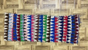 Shaggy Colorful Rug,Soft Entryway Kilim Runner,Handmade Mat Door Hallway ,2x6ft - Picture 1 of 13