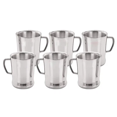 Stainless Steel Cup Set I Coffee and Tea Cup Set of 6, 200 ml Each US - Image 1 of 3